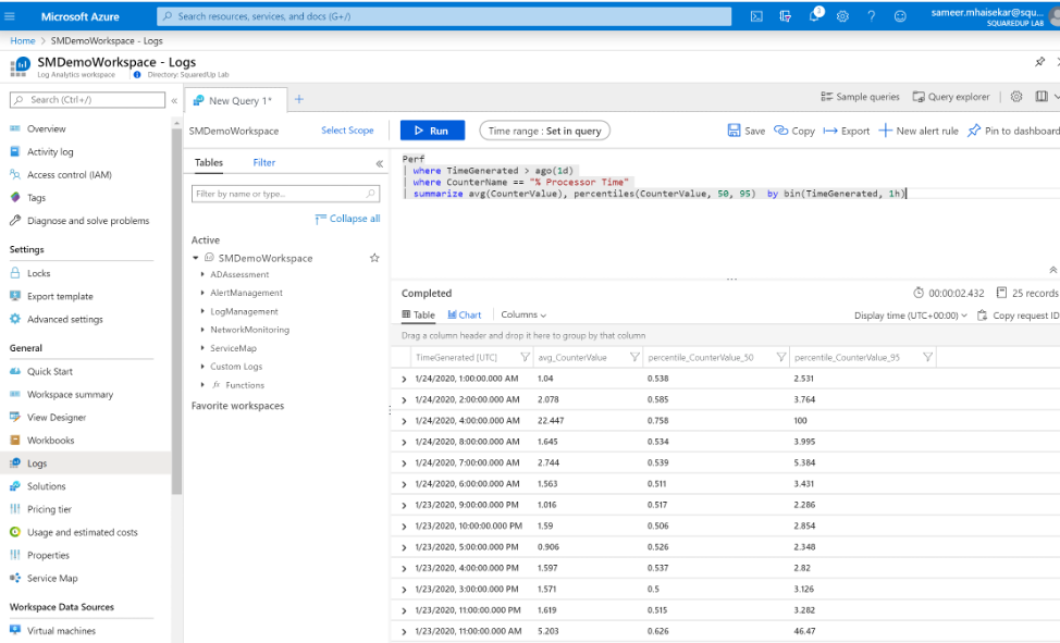 azure log analytics heartbeat query